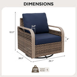 Modern Wicker Swivel Rocker Chair Outdoor, Brown/Gray - Eagle Peak Custom Canopy Tent