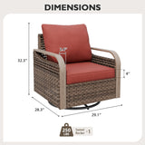 Modern Wicker Swivel Rocker Chair Outdoor, Brown/Gray - Eagle Peak Custom Canopy Tent