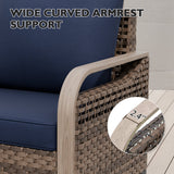Modern Wicker Swivel Rocker Chair Outdoor, Brown/Gray - Eagle Peak Custom Canopy Tent