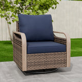 Modern Wicker Swivel Rocker Chair Outdoor, Brown/Gray - Eagle Peak Custom Canopy Tent