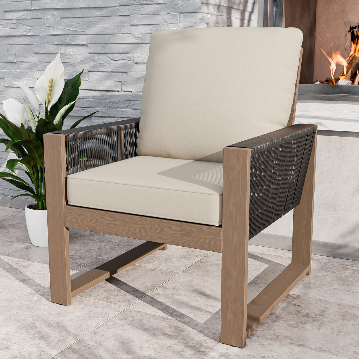 Natural Cedar Patio Furniture, Cedar Chair, 1 Piece - Eagle Peak Custom Canopy Tent