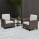 Ocean Vista 3 Piece Outdoor Wicker Bistro Set, Patio Chairs with Side Table - Eagle Peak
