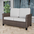 Ocean Vista Outdoor Wicker Patio Sofa Deep Cushions Rattan Loveseat - Eagle Peak