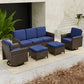 Ocean Vista Wicker Outdoor Patio Furniture Set, w/ 3 Seat Sofa, Patio Chairs, 5 Piece - Eagle Peak