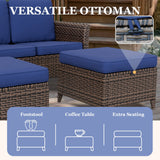 Ocean Vista Wicker Outdoor Patio Furniture Set w/ Patio Chairs, 6 Piece - Eagle Peak