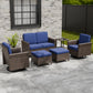 Ocean Vista Wicker Outdoor Patio Furniture Set w/Swivel Rocking Chairs , 6 Piece - Eagle Peak