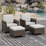 Ocean Vista Wicker Outdoor Patio Seating Set w/ Patio Chairs, 4 Pieces - Eagle Peak