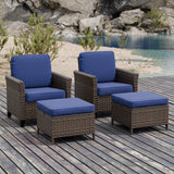 Ocean Vista Wicker Outdoor Patio Seating Set w/ Patio Chairs, 4 Pieces - Eagle Peak