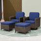 Ocean Vista Wicker Outdoor Patio Seating Set w/ Swivel Rocking Chairs, 4 Pieces - Eagle Peak