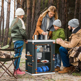 Outdoor Camping Pop Up Folding Table with Large 3 - Tier Storage Organizer and Side Pockets - Eagle Peak Custom Canopy Tent