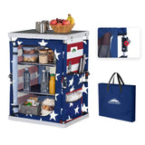 Outdoor Camping Pop Up Folding Table with Large 3-Tier Storage Organizer and Side Pockets - Eagle Peak®