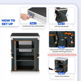 Outdoor Camping Pop Up Folding Table with Large 3 - Tier Storage Organizer and Side Pockets - Eagle Peak Custom Canopy Tent