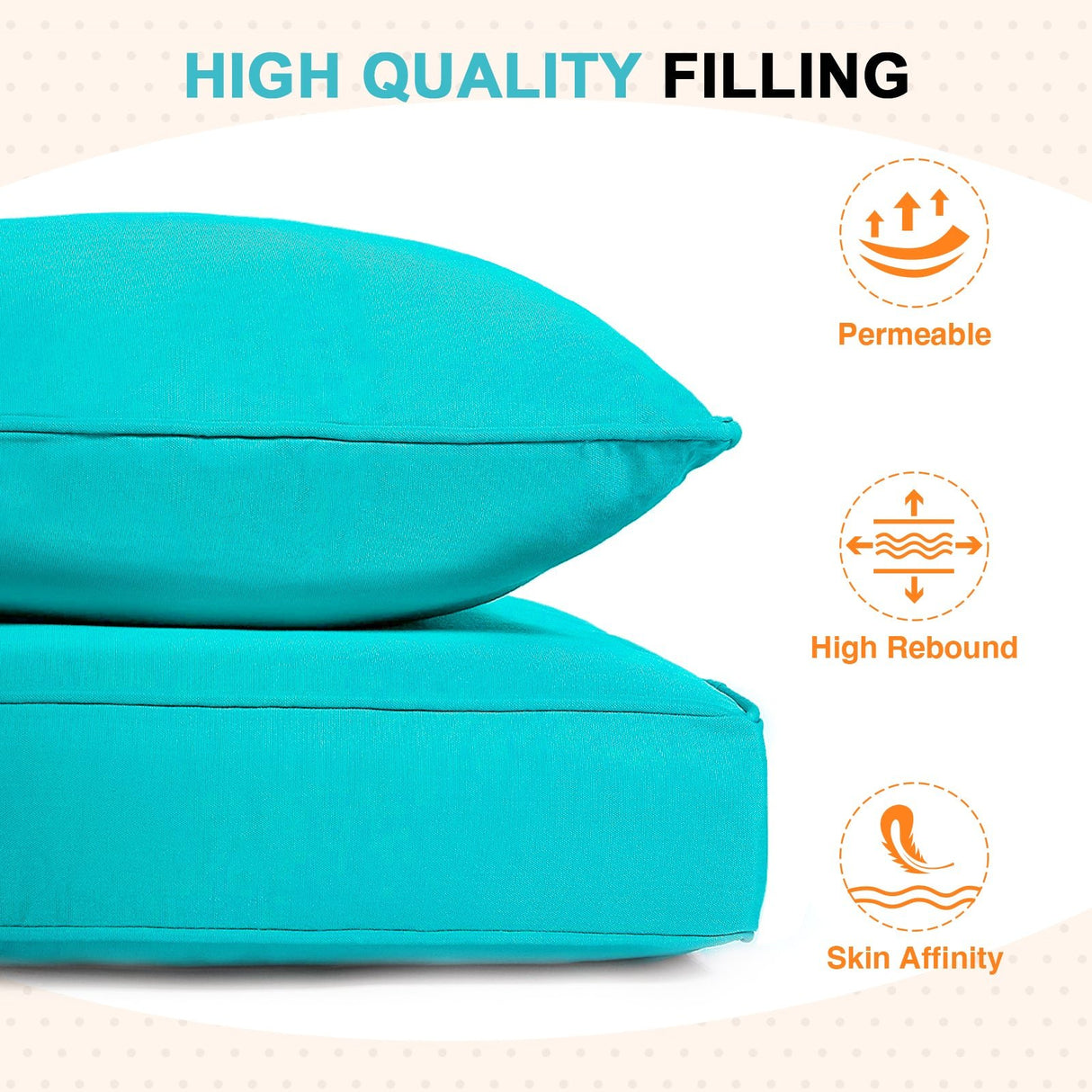Outdoor Deep Seat Cushion Set, 25 x 25 x 5 inch, Set of 4 - Eagle Peak Custom Canopy Tent