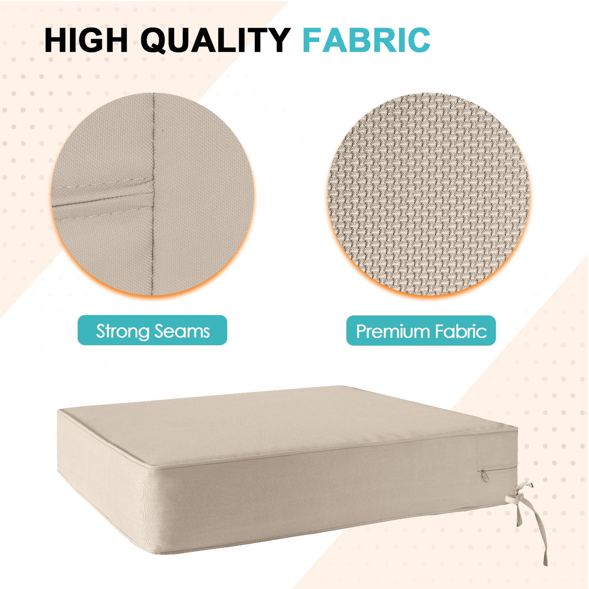 Outdoor Deep Seat Cushion Set, 25 x 25 x 5 inch, Set of 4 - Eagle Peak Custom Canopy Tent