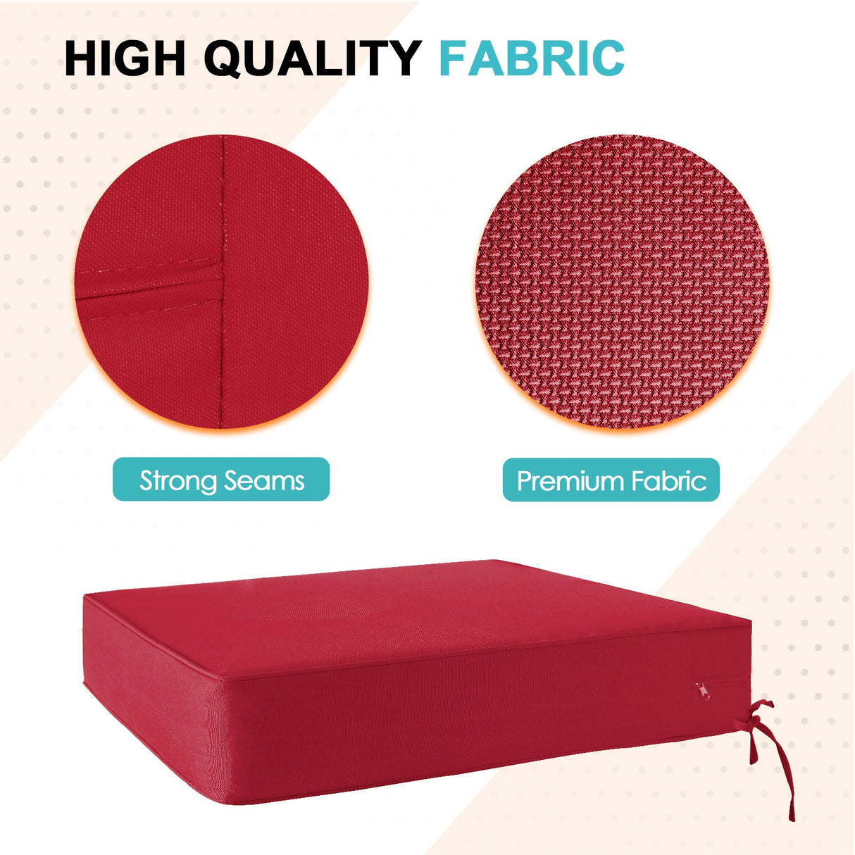 Outdoor Deep Seat Cushion Set, 25 x 25 x 5 inch, Set of 4 - Eagle Peak Custom Canopy Tent