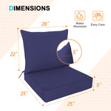 Outdoor Deep Seat Patio Seat Cushion Set, 25x25x5 inch, 2 - Piece Back Chair Cushion - Eagle Peak Custom Canopy Tent