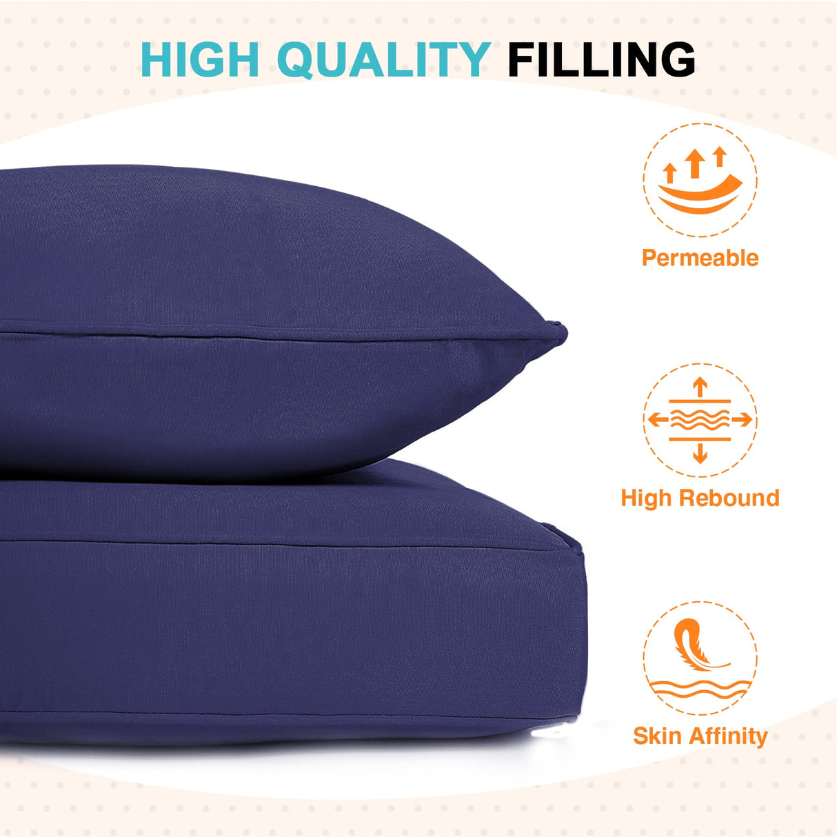 Outdoor Deep Seat Patio Seat Cushion Set, 25x25x5 inch, 2 - Piece Back Chair Cushion - Eagle Peak Custom Canopy Tent