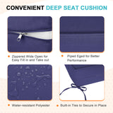 Outdoor Deep Seat Patio Seat Cushion Set, 25x25x5 inch, 2 - Piece Back Chair Cushion - Eagle Peak Custom Canopy Tent