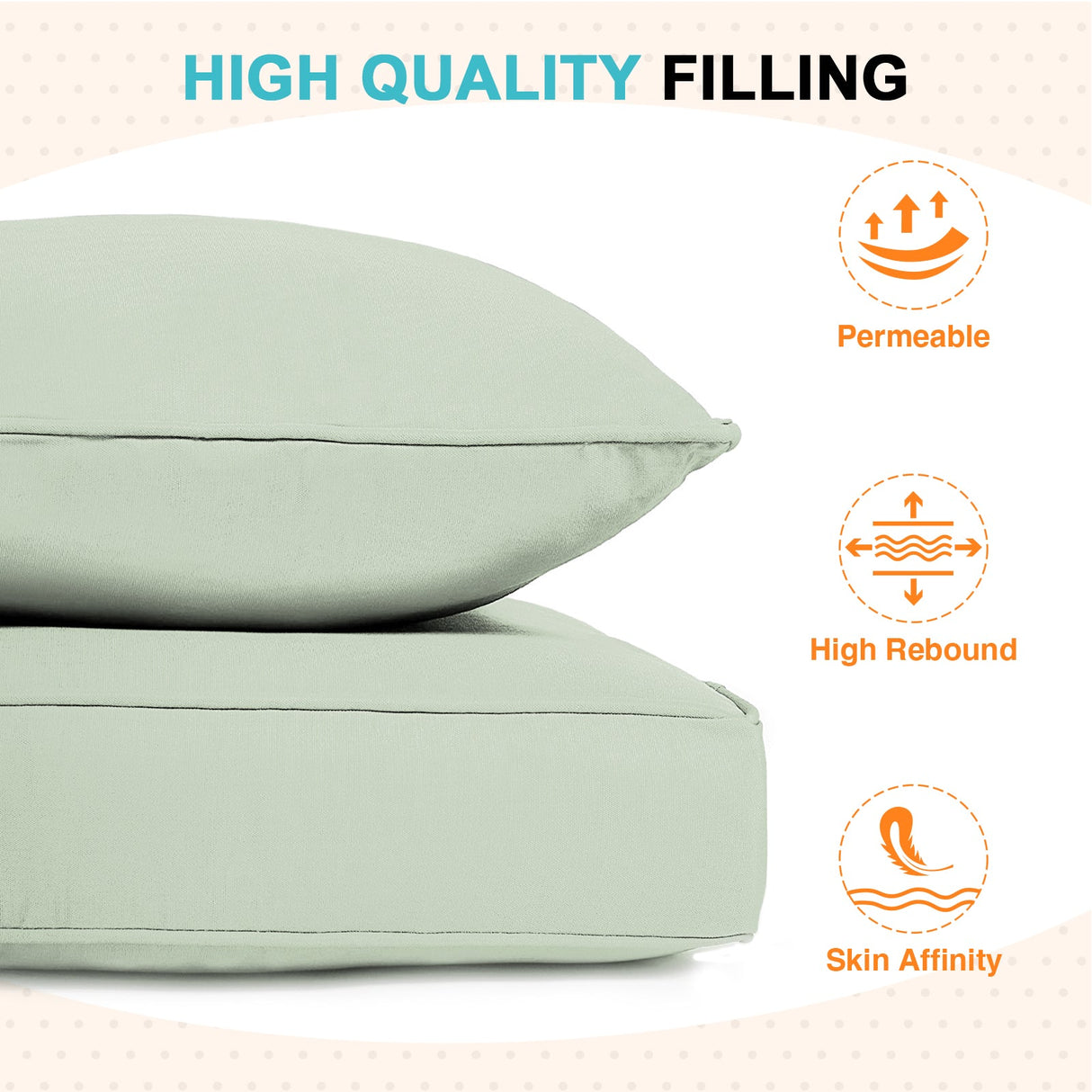 Outdoor Deep Seat Patio Seat Cushion Set, 25x25x5 inch, 2 - Piece Back Chair Cushion - Eagle Peak Custom Canopy Tent