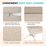 Outdoor Deep Seat Patio Seat Cushion Set, 25x25x5 inch, 2 - Piece Back Chair Cushion - Eagle Peak Custom Canopy Tent