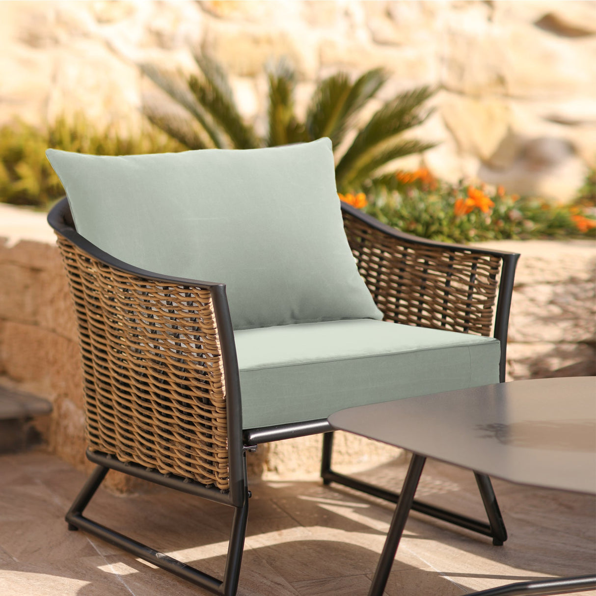 Outdoor Deep Seat Patio Seat Cushion Set, 25x25x5 inch, 2 - Piece Back Chair Cushion - Eagle Peak Custom Canopy Tent