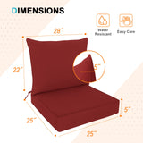 Outdoor Deep Seat Patio Seat Cushion Set, 25x25x5 inch, 2 - Piece Back Chair Cushion - Eagle Peak Custom Canopy Tent