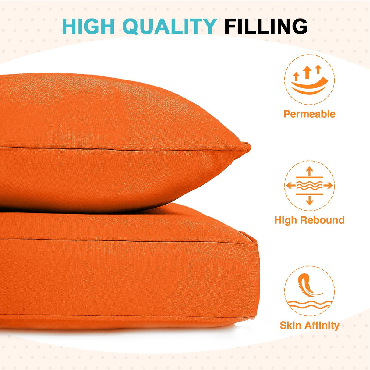 Outdoor Deep Seat Patio Seat Cushion Set, 25x25x5 inch, 2 - Piece Back Chair Cushion - Eagle Peak Custom Canopy Tent