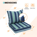 Outdoor Deep Seat Patio Seat Cushion Set, 25x25x5 inch, 2 - Piece Back Chair Cushion - Eagle Peak Custom Canopy Tent