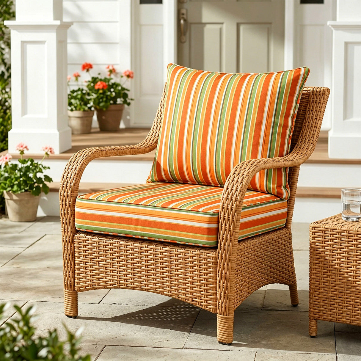 Outdoor Deep Seat Patio Seat Cushion Set, 25x25x5 inch, 2 - Piece Back Chair Cushion - Eagle Peak