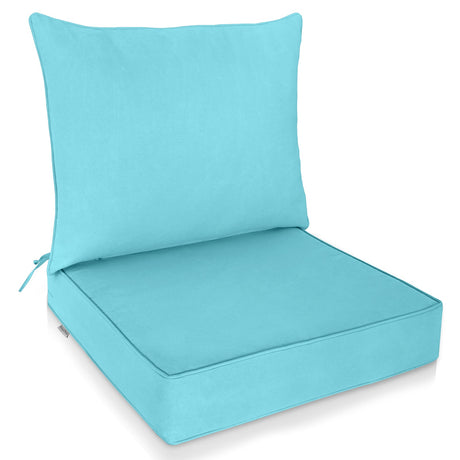 Outdoor Deep Seat Patio Seat Cushion Set, 25x25x5 inch, 2 - Piece Back Chair Cushion - Eagle Peak Custom Canopy Tent