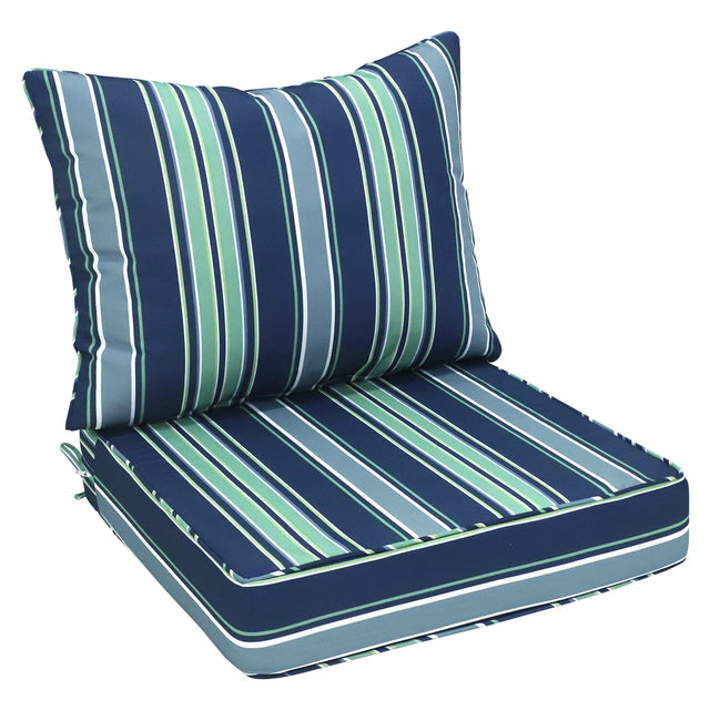 Outdoor Deep Seat Patio Seat Cushion Set, 25x25x5 inch, 2 - Piece Back Chair Cushion - Eagle Peak Custom Canopy Tent