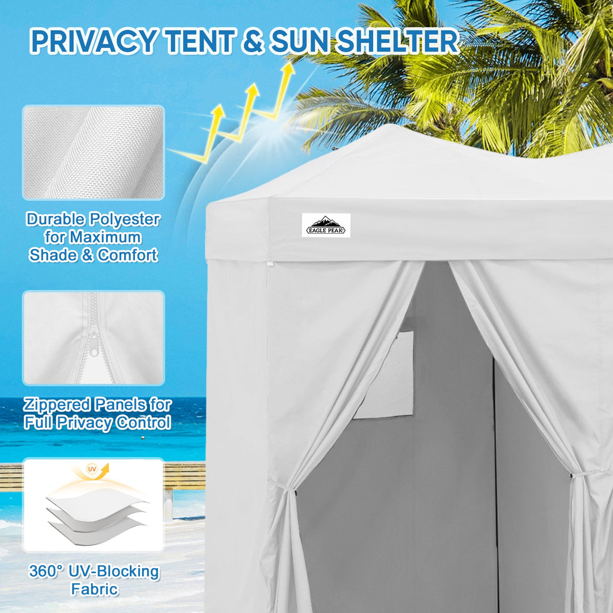 Outdoor Pop Up Changing Room 8x4 ft - Eagle Peak Custom Canopy Tent