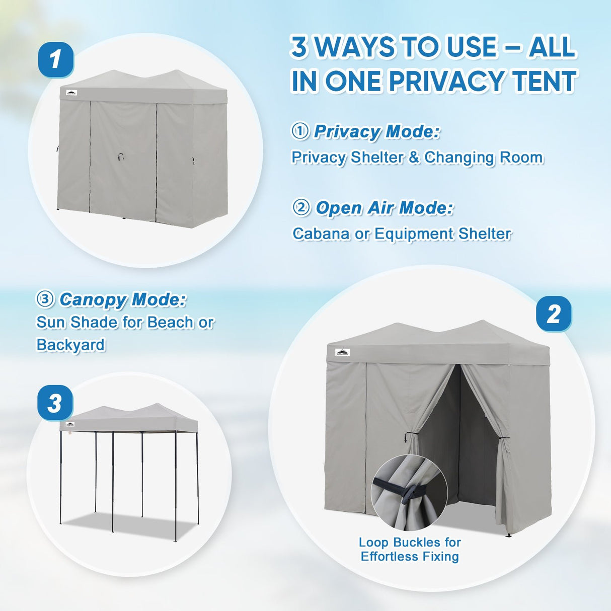 Outdoor Pop Up Changing Room 8x4 ft - Eagle Peak Custom Canopy Tent