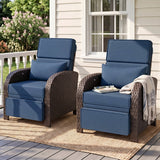 Outdoor Wicker Recliner Chair with Footrest - Eagle Peak®