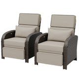 Outdoor Wicker Recliner Chair with Footrest - Eagle Peak®