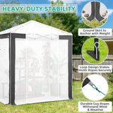 6x4/8x6/10x10 Portable Walk in Greenhouse with Polyester Reinforced Corners, Gray/White, Green/White