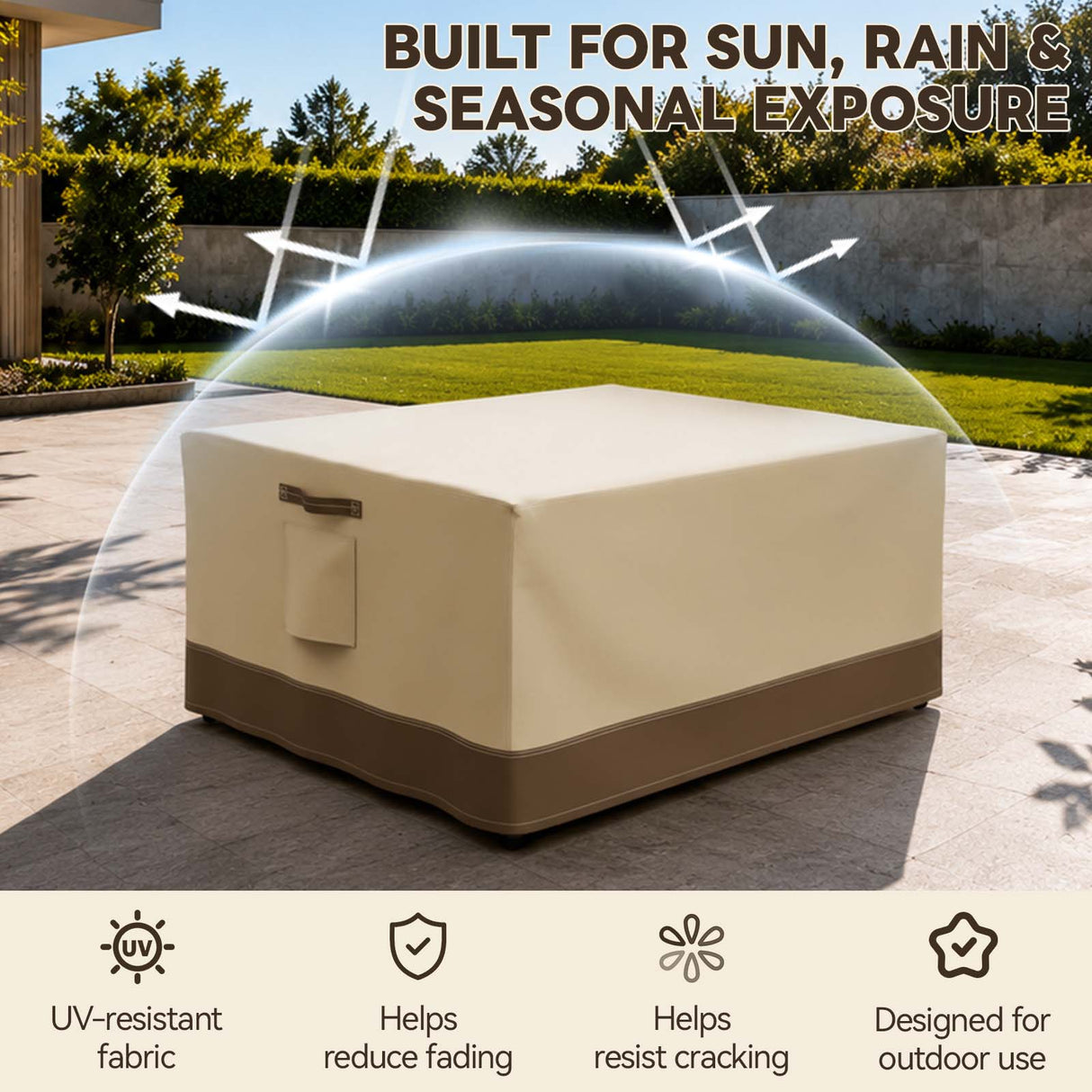 Patio Furniture Cover, 2 Ottomans 37''W×29.5''D×16.5''H - Eagle Peak®