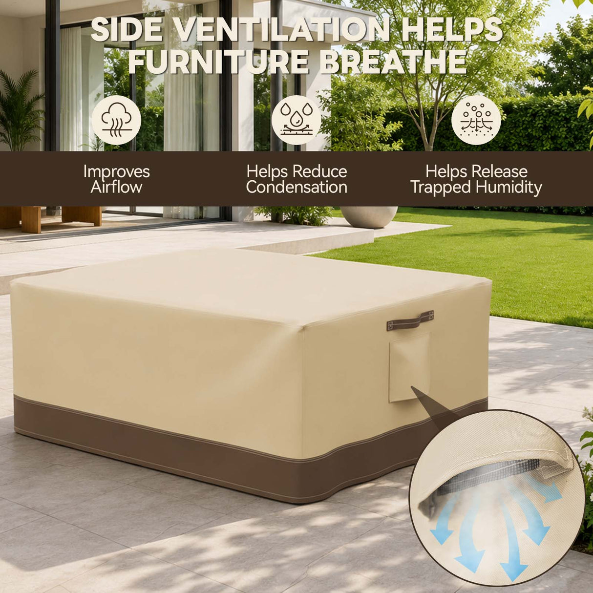 Patio Furniture Cover, 2 Ottomans 37''W×29.5''D×16.5''H - Eagle Peak®