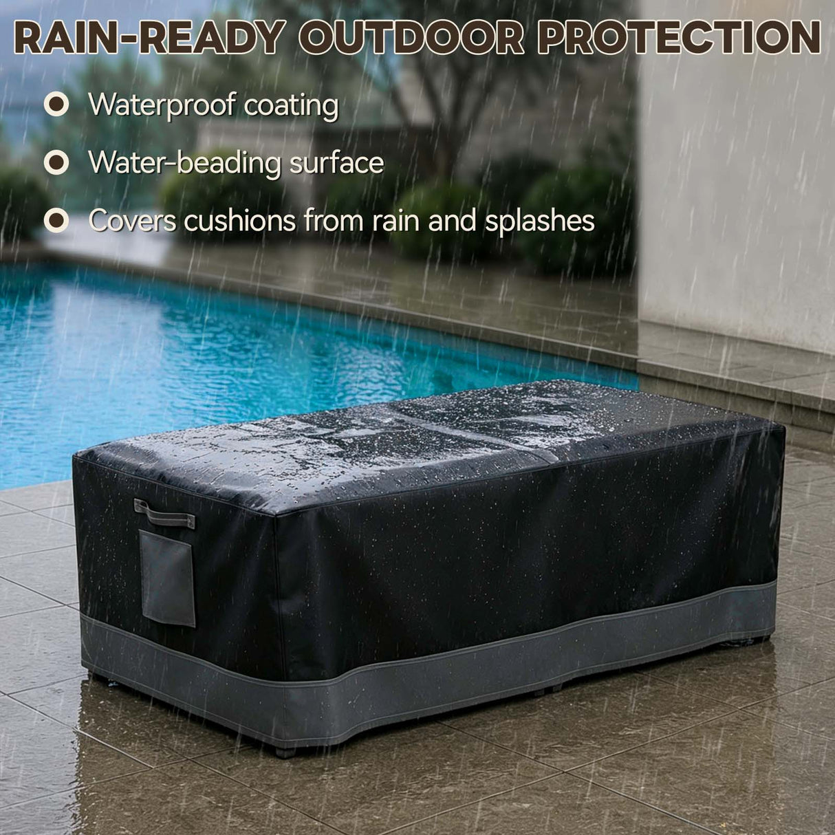 Patio Furniture Cover, 2 Ottomans Large 46.5''W×23.5''D×16.5''H - Eagle Peak®