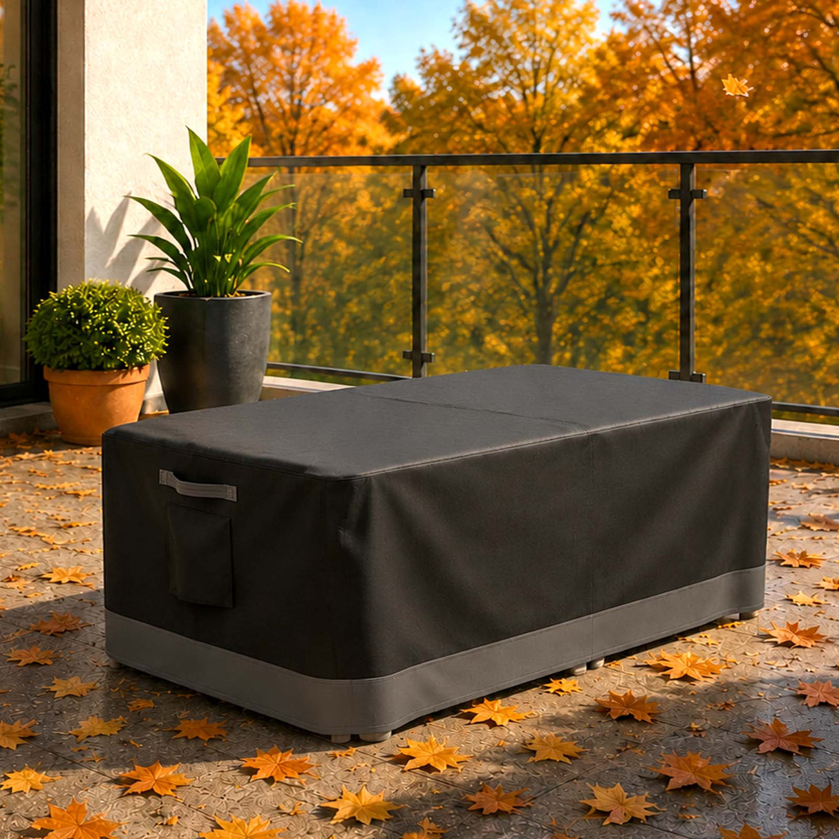 Patio Furniture Cover, 2 Ottomans Large 46.5''W×23.5''D×16.5''H - Eagle Peak®