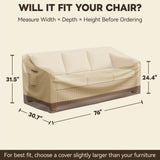 Patio Furniture Cover, 3 Seat Couch 76''W×30.5''D×31.5''H - Eagle Peak®