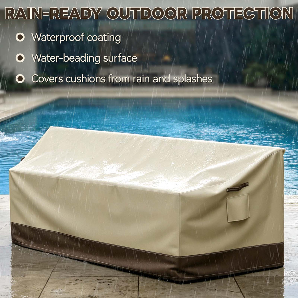 Patio Furniture Cover, 3 Seat Couch 87.5''W×28''D×30''H - Eagle Peak®