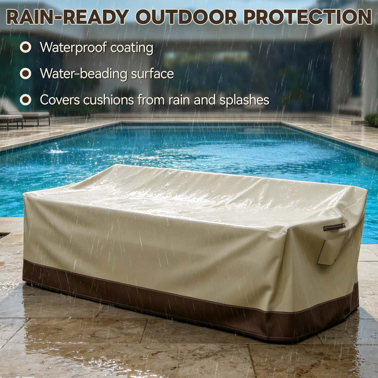 Patio Furniture Cover, Large 3 Seat Couch 78''W×31.5''D×28''H - Eagle Peak®