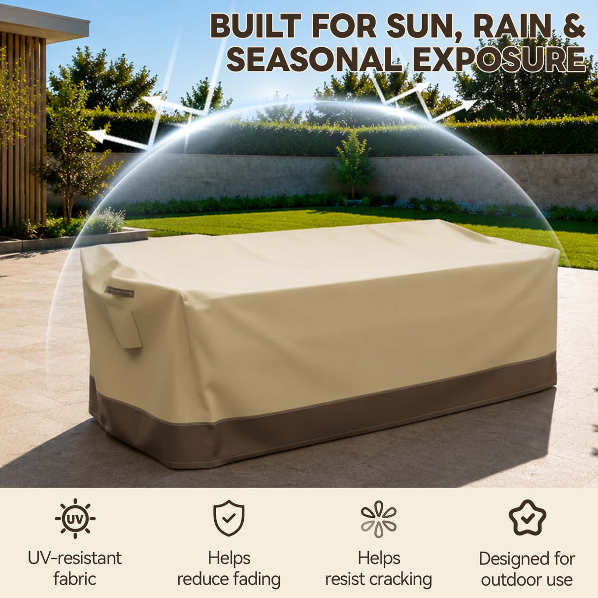 Patio Furniture Cover, Large 3 Seat Couch 78''W×31.5''D×28''H - Eagle Peak®