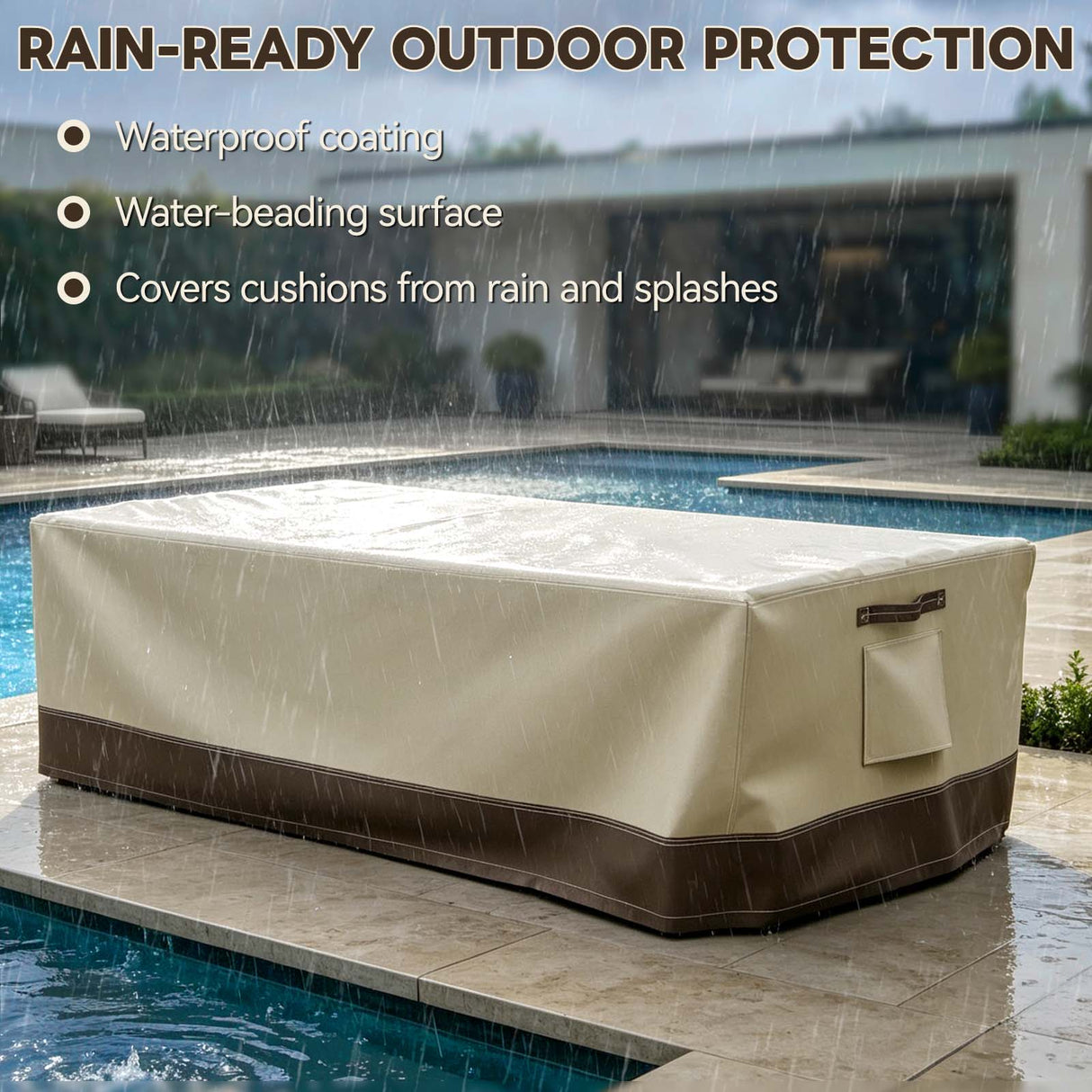 Patio Furniture Cover, Large Coffee Table 48''W×24.5''D×15.5''H - Eagle Peak®