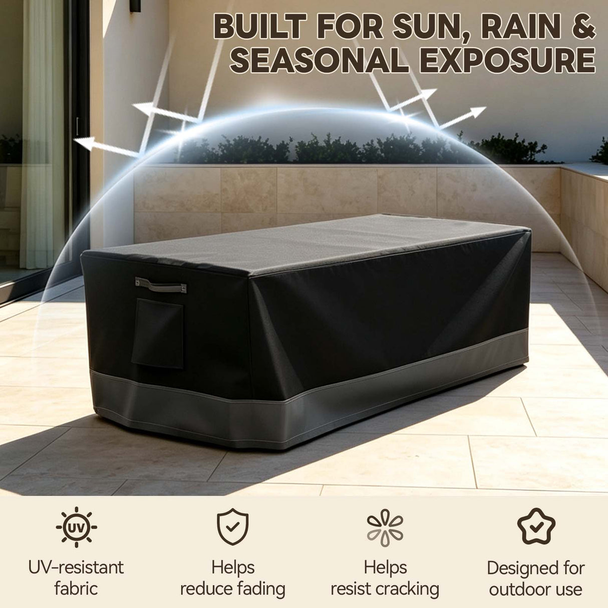 Patio Furniture Cover, Large Coffee Table 48''W×24.5''D×15.5''H - Eagle Peak®