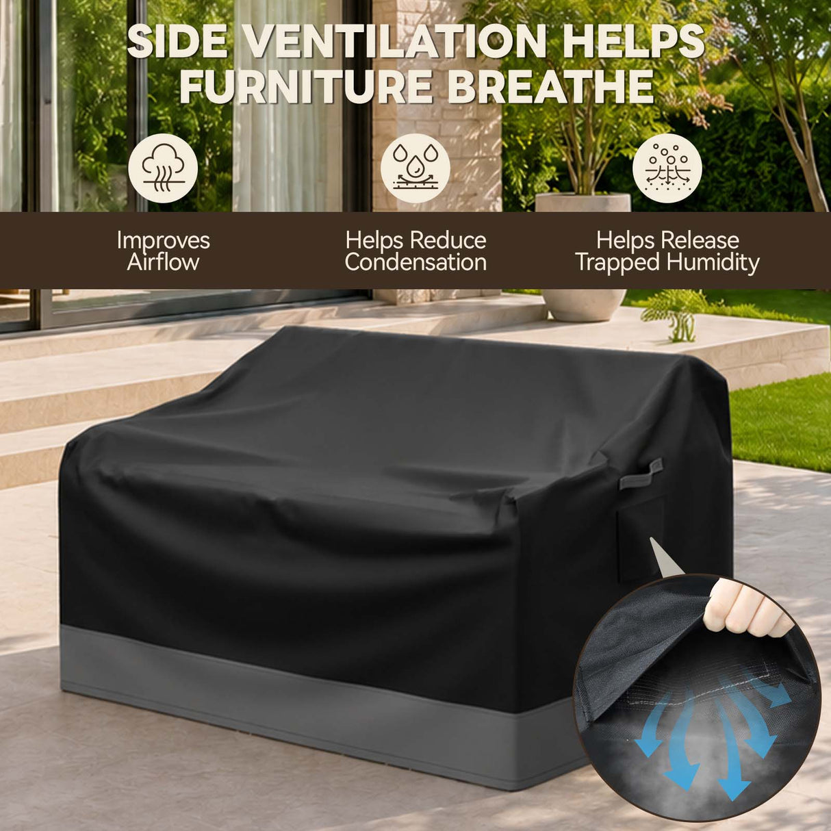 Patio Furniture Cover, Medium Loveseat 54.5''W×30.5''D×30.5''H - Eagle Peak®