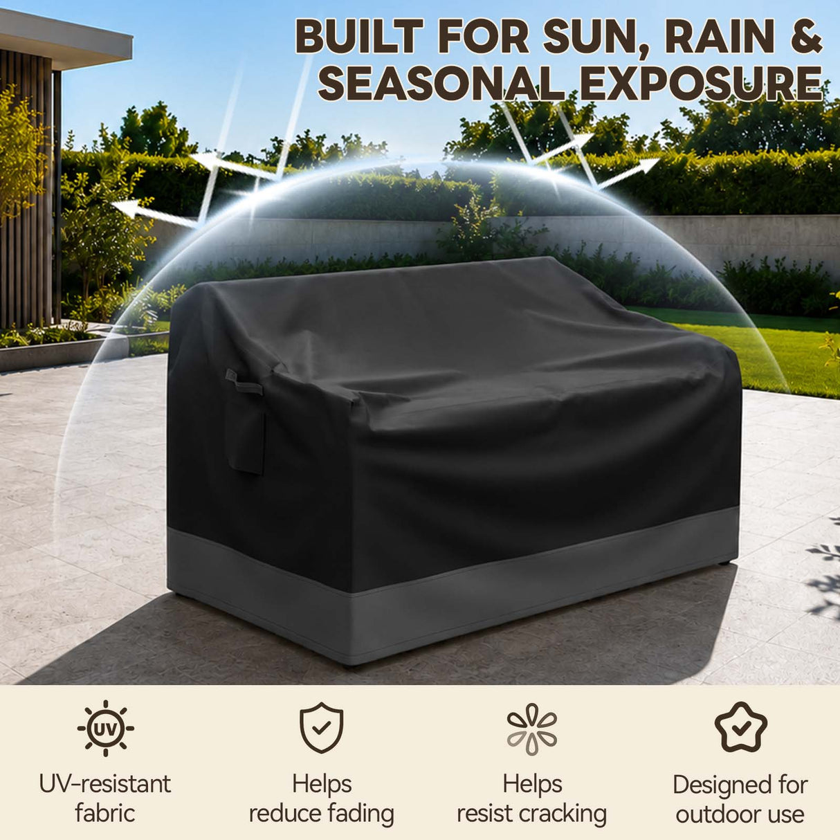 Patio Furniture Cover, Medium Loveseat 54.5''W×30.5''D×30.5''H - Eagle Peak®