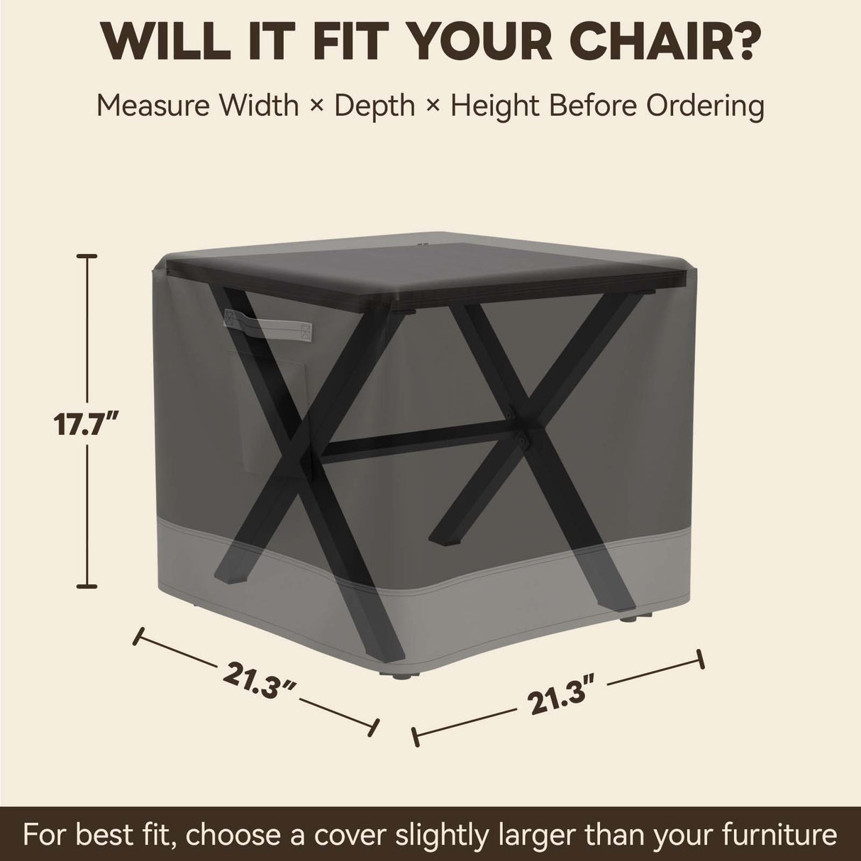 Patio Furniture Cover, Side Table 21''W×21''D×17.5''H - Eagle Peak®
