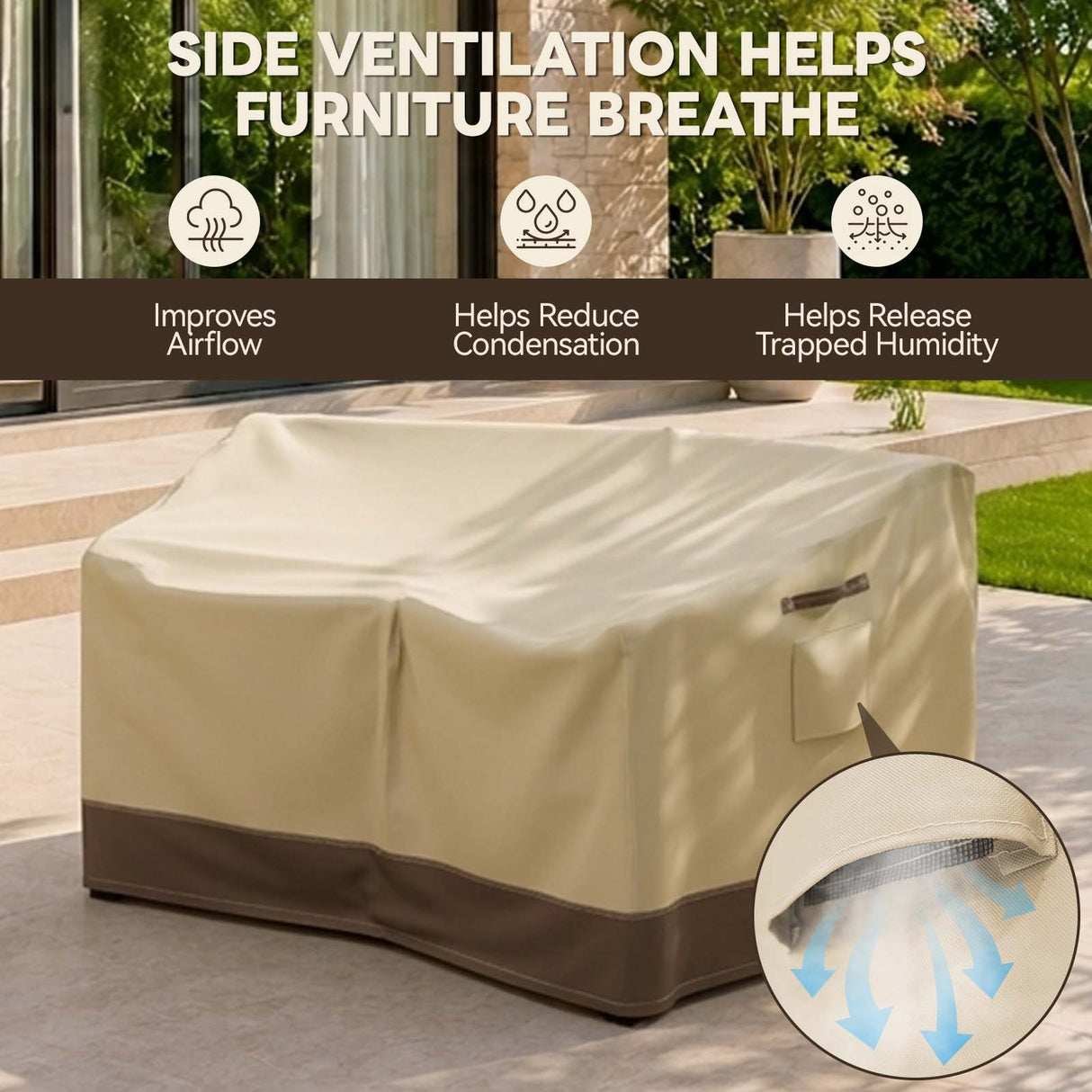 Patio Furniture Cover, Small Loveseat 35.5''W×29.5''D×29.5''H - Eagle Peak®